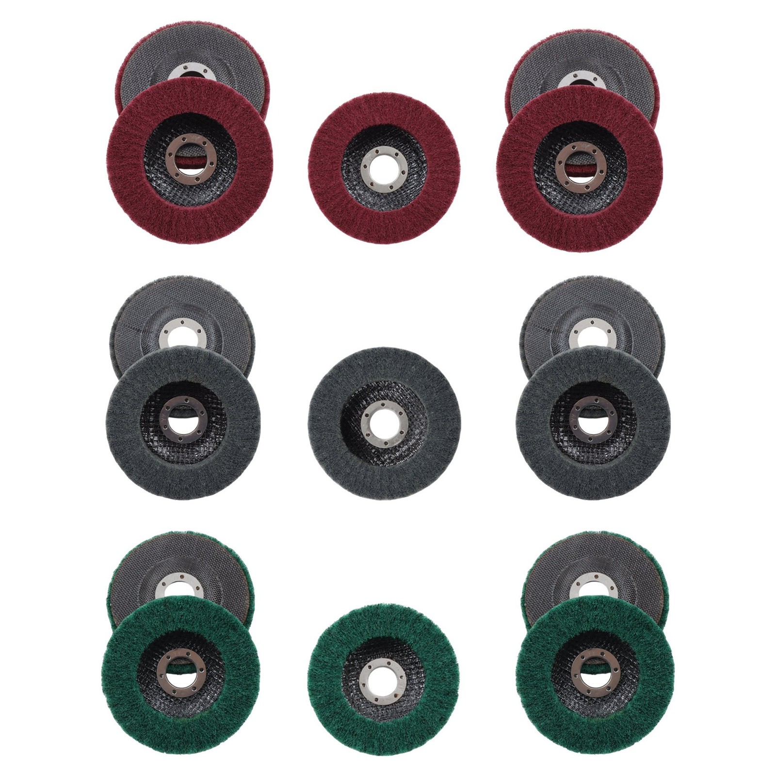 15 Pack 4-1/2 Inch Scour Flap Discs 180# 320# 600# Grit Grinding Sanding Discs