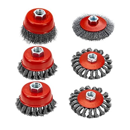 4 1/2″ Angle Grinder Wire Wheel Set – 4 Inch & 3 Inch Knotted Coarse Crimped