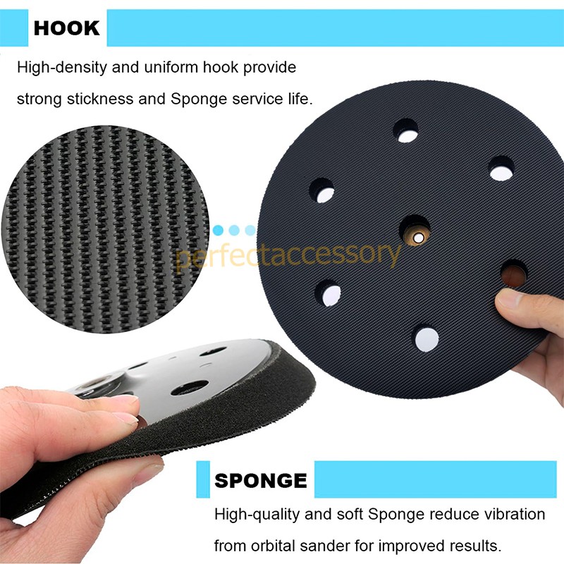 1-2Pcs 9″ 6 Hole Hook&Loop Sanding Pad Backing Plate for Drywall Orbital Sander