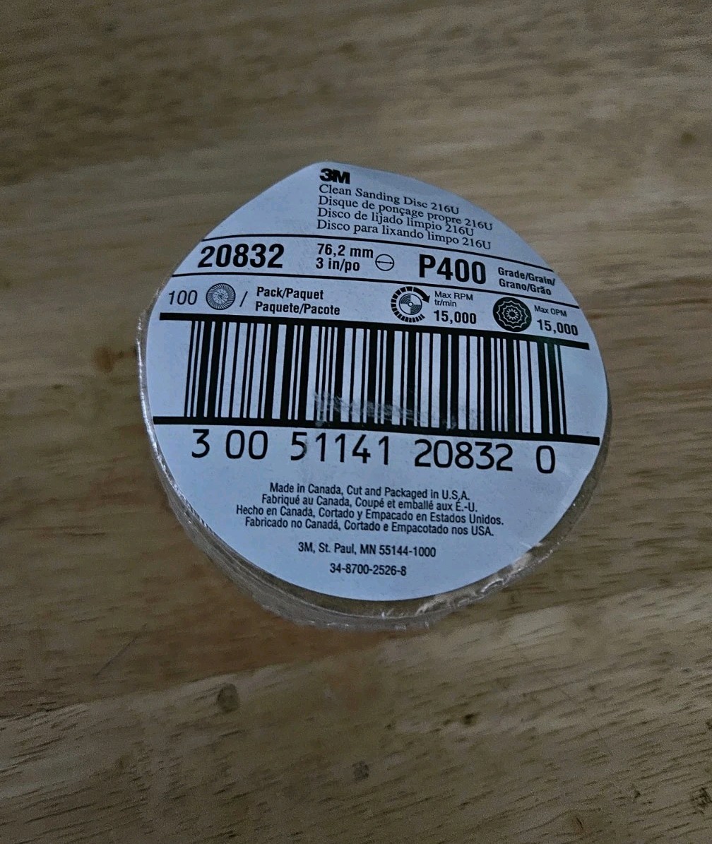 3M Clean Sanding Discs Pack of 100 | 216U | 20832 | P400