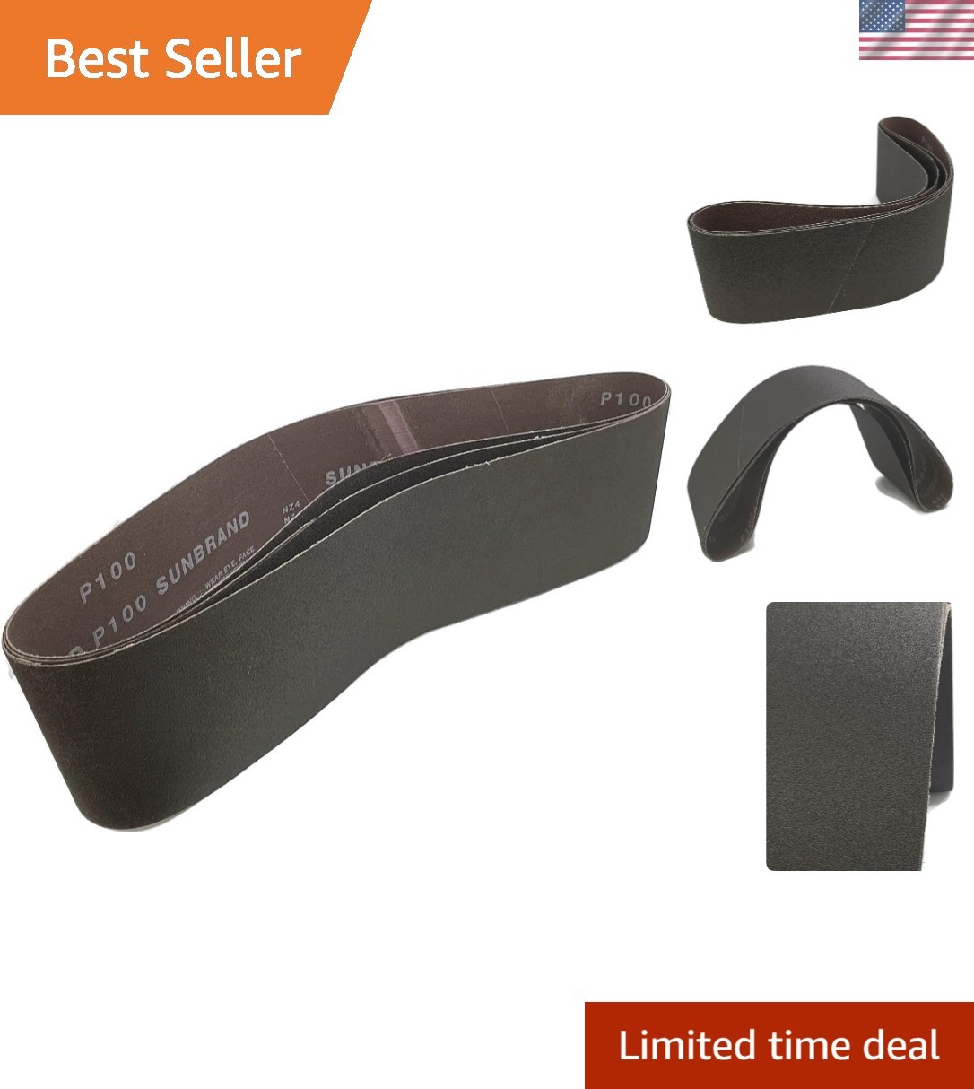Versatile 120 Grit Sanding Belts 6″ x 48″ – Pack of 3 for Efficient Finishing