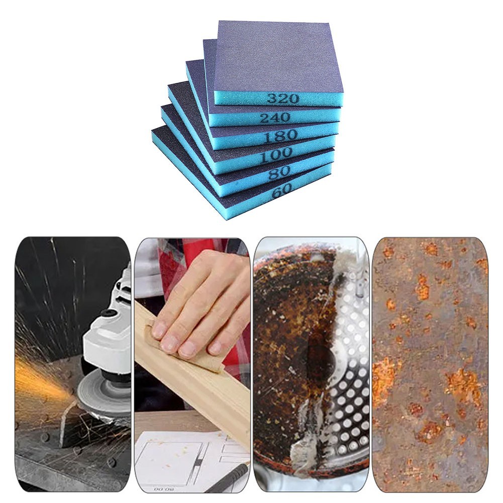 Premium Sanding Blocks Wet & Dry Foam Pads for Craft and Polishing 6 pack