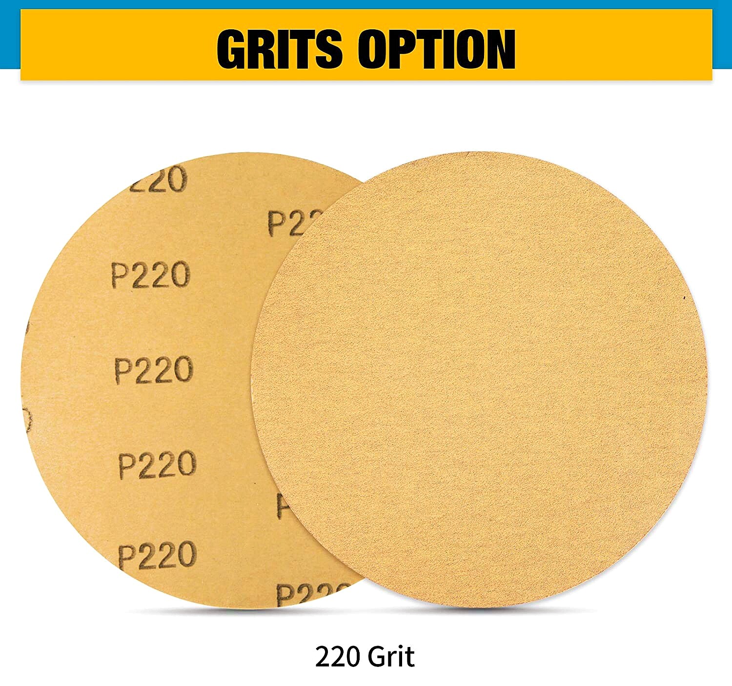 100x 6 inch PSA Sanding Disc 220 Grit Sticky Back Sandpaper Roll DA Sander Paper