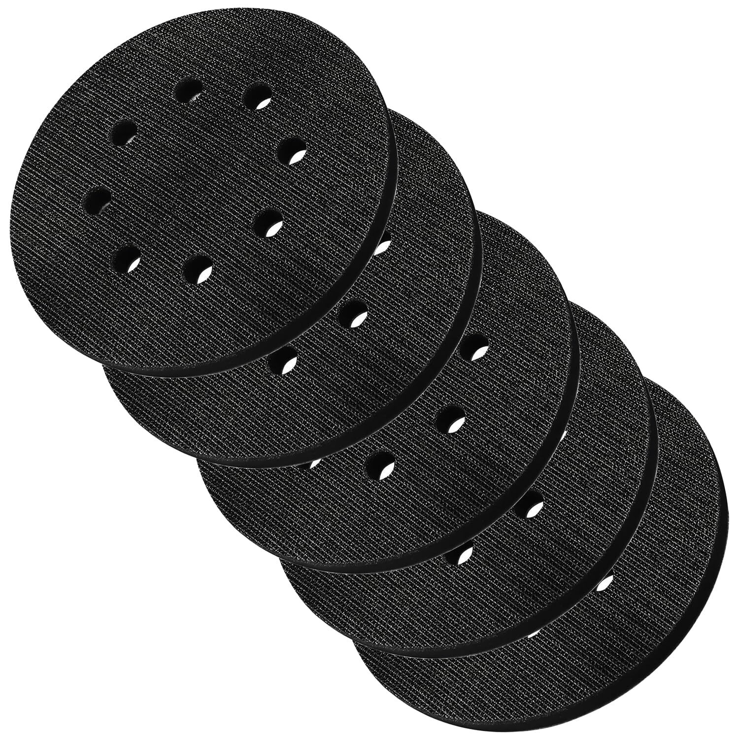 5 Pack 5 Inch 8 Holes Hook and Loop Sponge Cushion Buffer Backing Interface Pad
