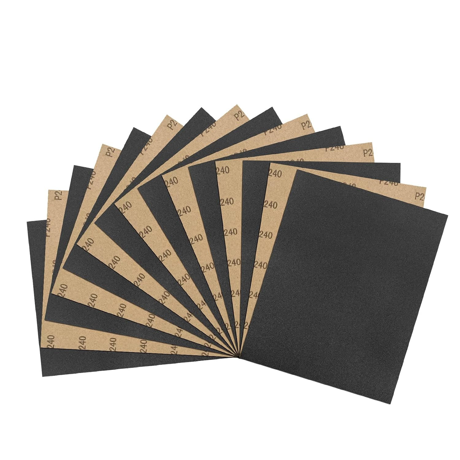 9 x 11 Inch 15pcs Wet Dry Sandpaper, 240 Grit Waterproof Abrasive Sand Paper, Si