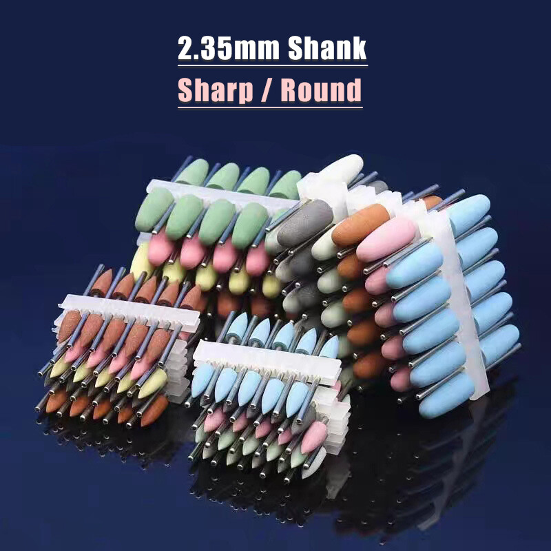 2.35mm Shank Silicone Grinding Head Dental Jade Polishing Tool Rubber Grinder