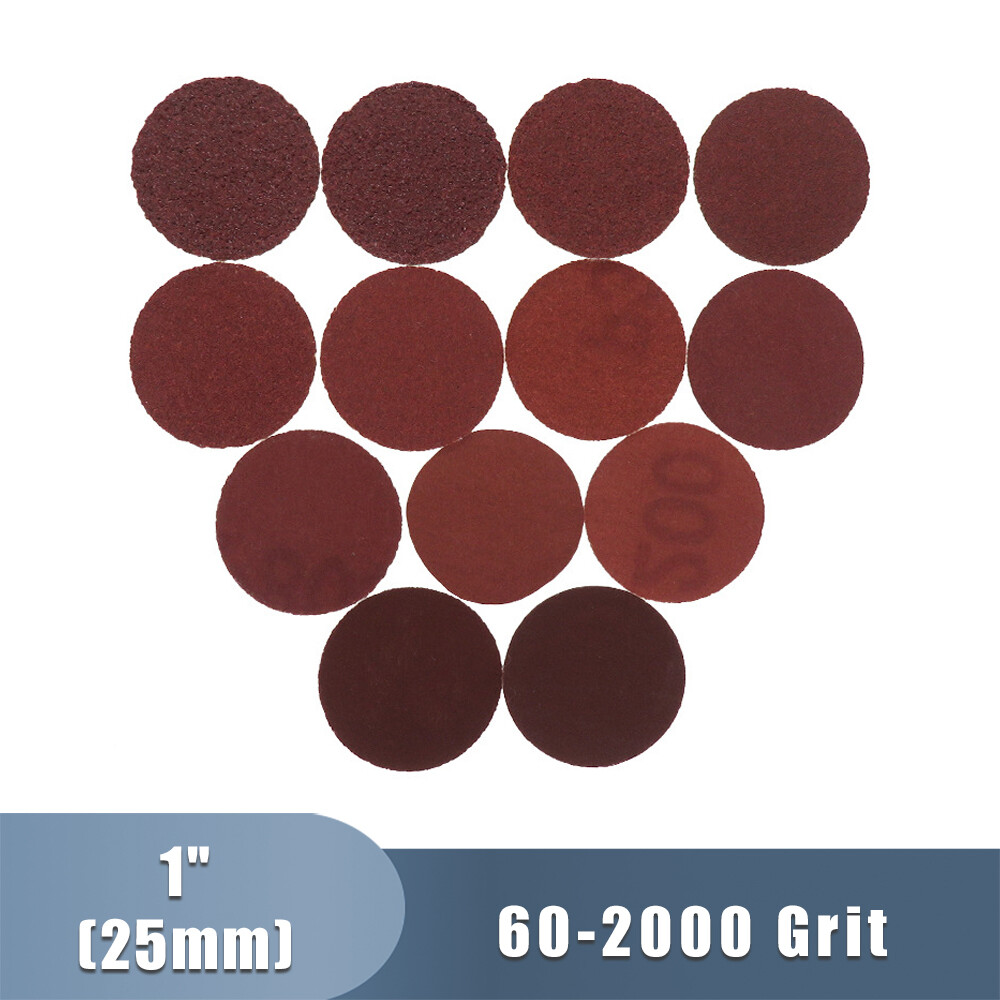 100 Pcs 1″ 25mm Red Sandpaper Dry Abrasive Sanding Discs Polishing 60-2000 Grit