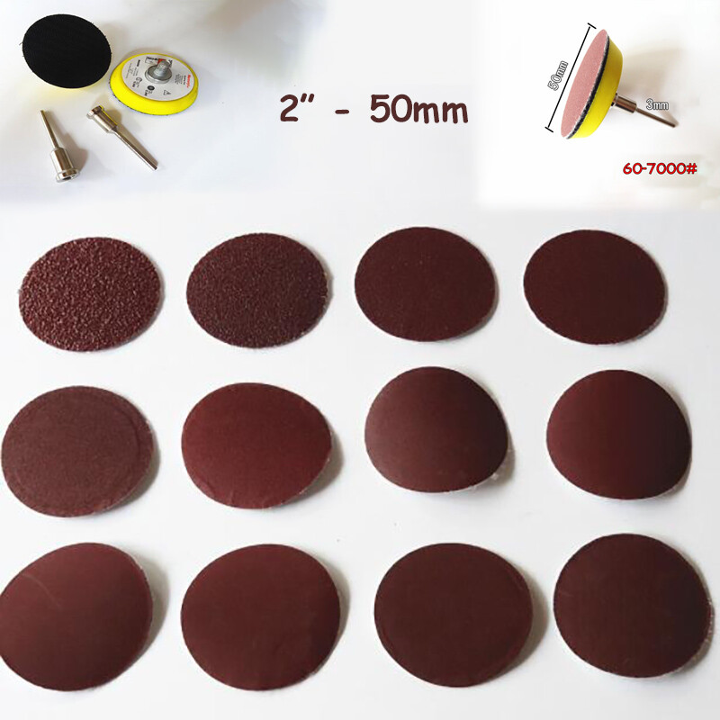 50mm Hook and Loop Sanding Discs 2″ Inch Backing Pads Sandpaper Grit 60 – 7000