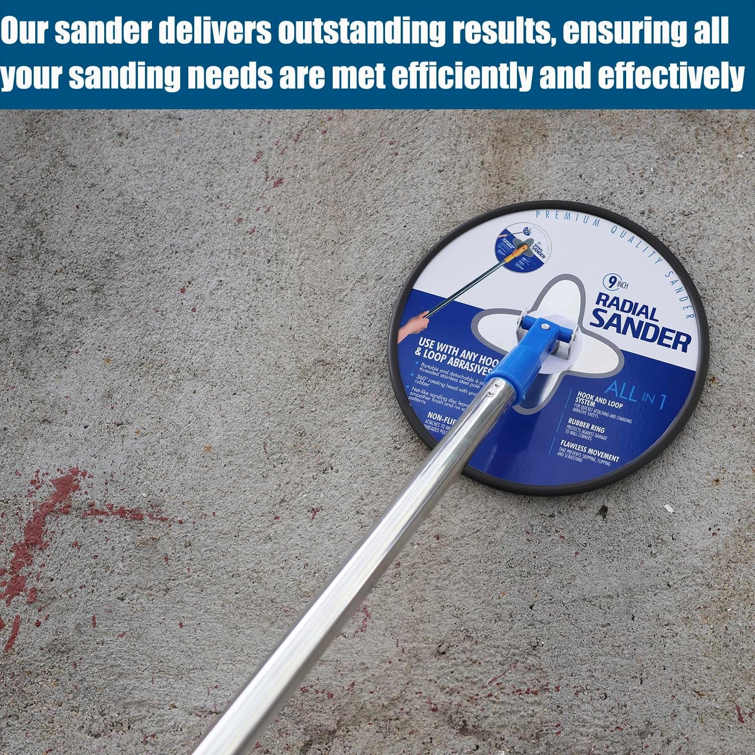 9″ Radial Hand Sander Hook Loop Drywall Sanding Tool for Wall