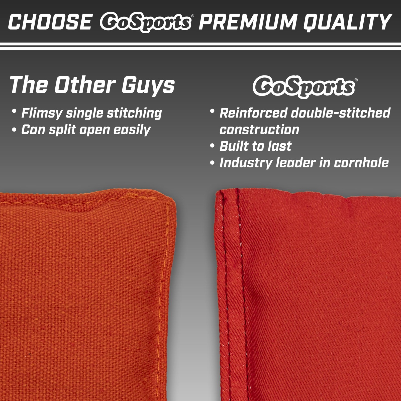 GoSports Official Regulation Cornhole Bean Bags Set (8 All Weather Bags) – Red a