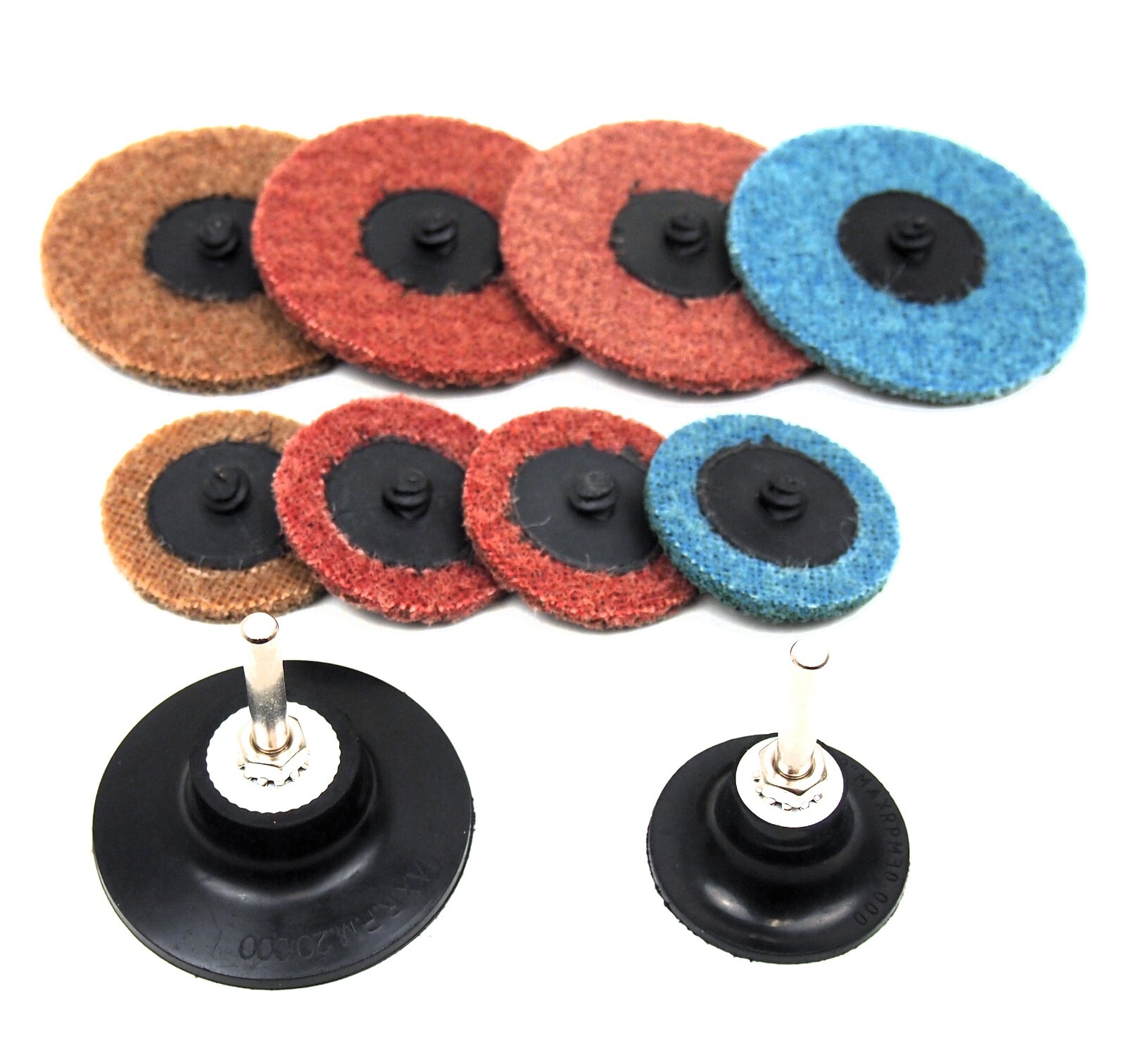 10pc 2″ 3″ Fiber Sanding Discs Kit Roloc Surface Conditioning Pads Backing Pads