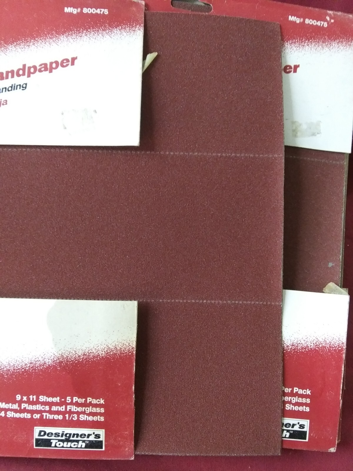 ALUMINUM OXIDE SANDPAPER 100 GRIT 9X11 SHEET IDEAL WOOD METAL PLASTICS FIBERGLAS