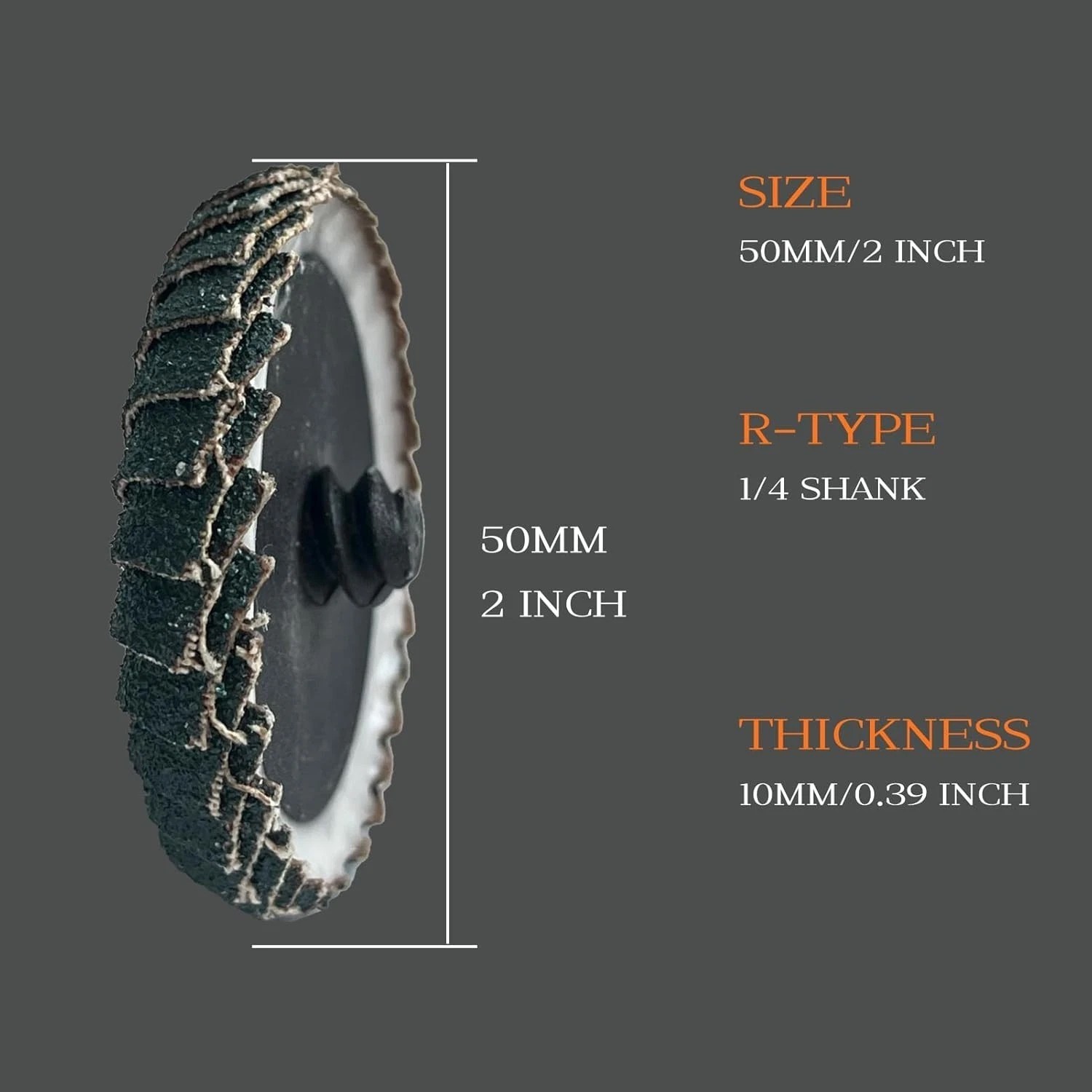 10 PCS 2″ 40 Grit Curved Flap Discs with 1/4″ Holder for Die Metal Wood Grinding