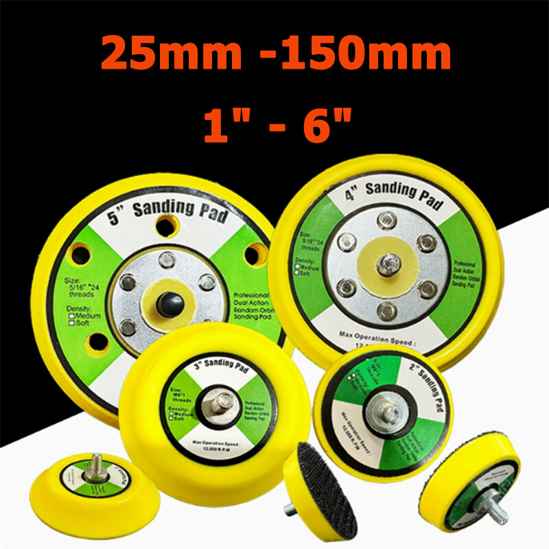 1″ – 6″ Hook Loop Sanding Polishing Backing Disc Pad M6 M8 Thread for Air Sander