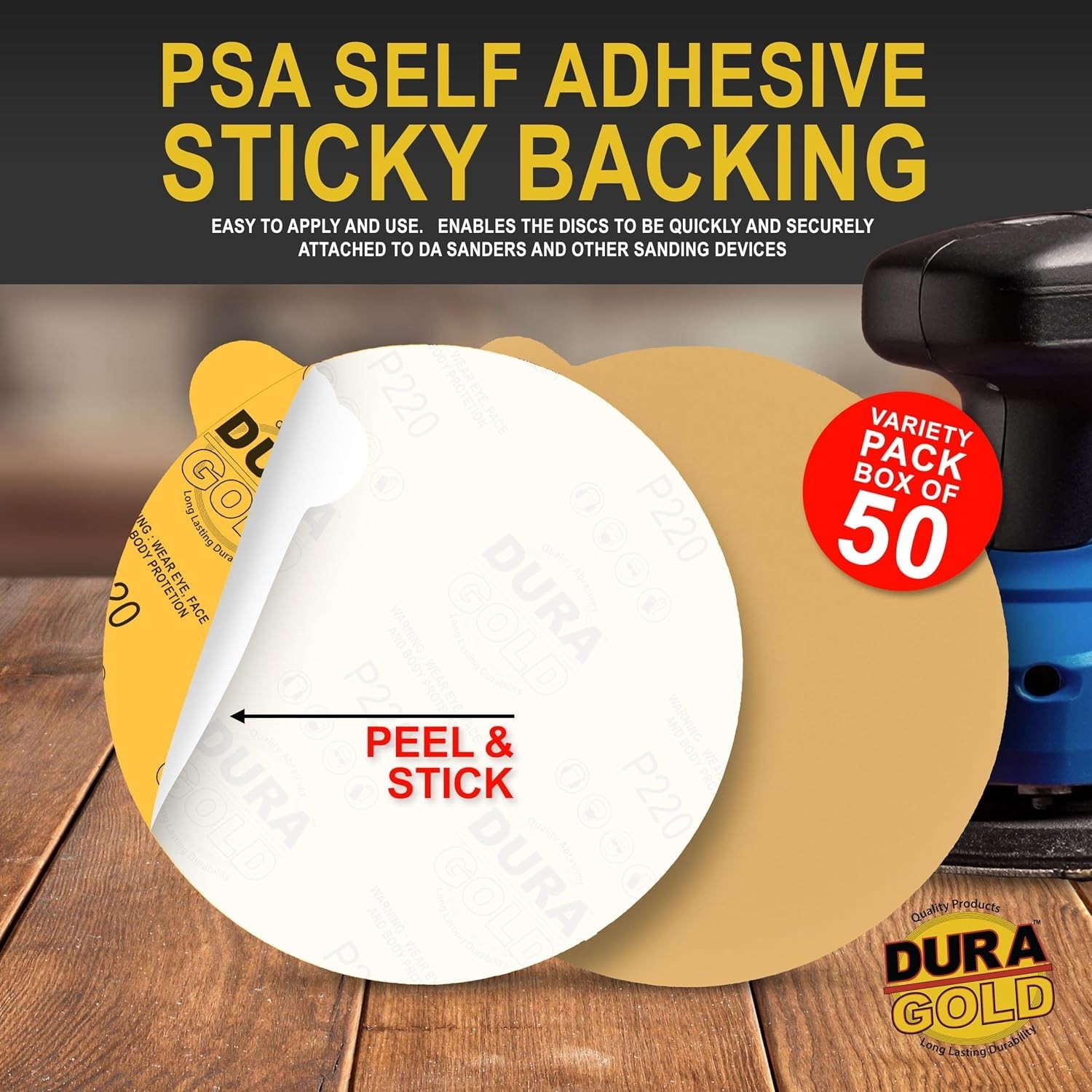 Versatile 6″ PSA Sandpaper Discs – 50 Discs for Automotive & Woodworking