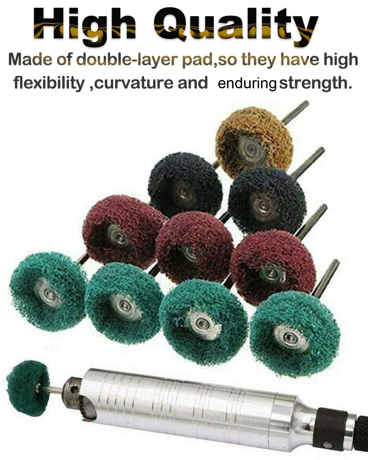 Rocaris 80Pcs 1″ (25mm) Abrasive Wheel Buffing Polishing Wheel Set for Rotary…