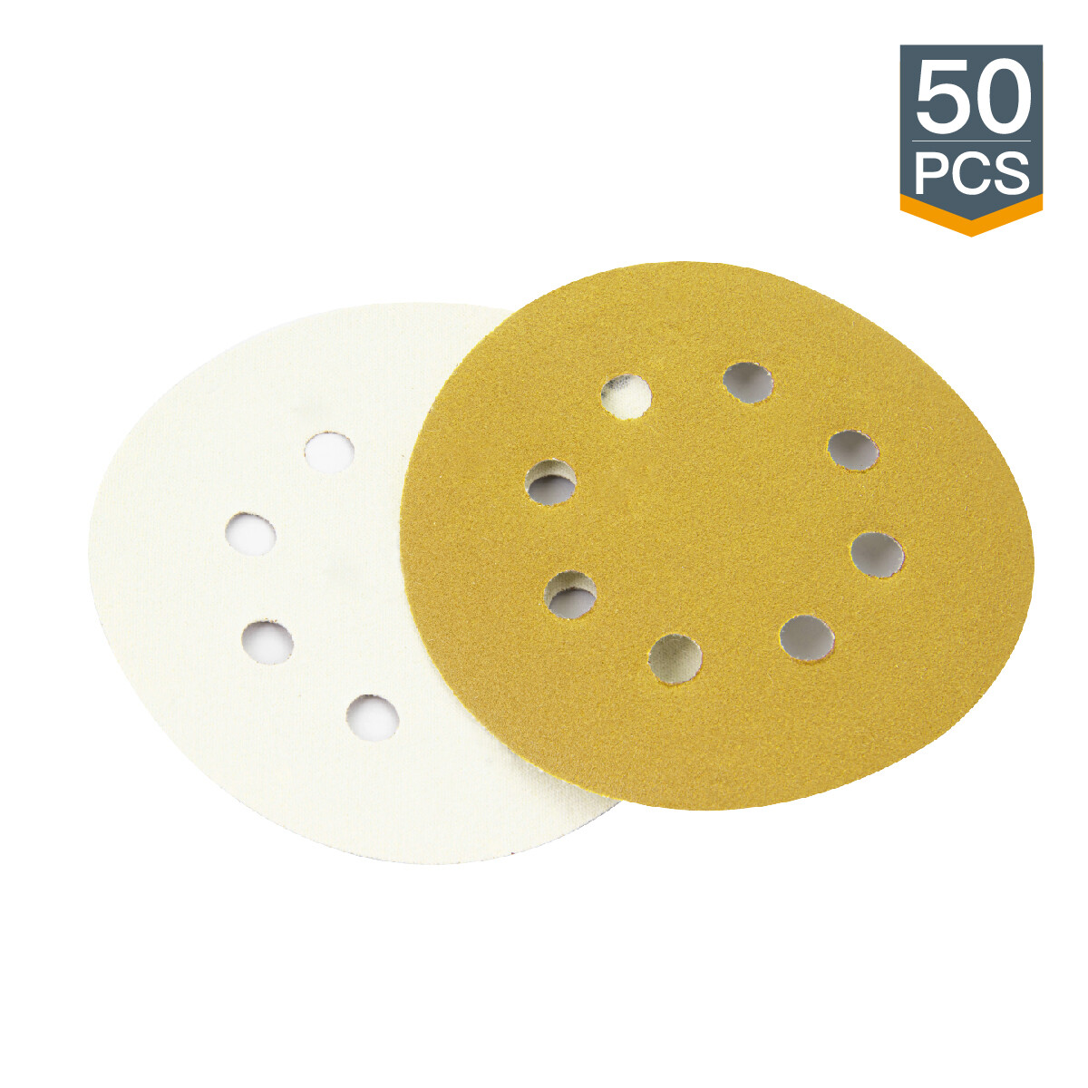 POWERTEC Hook&Loop 8 Hole Sanding Discs 5″ Assorted Orbital Sander Round Paper