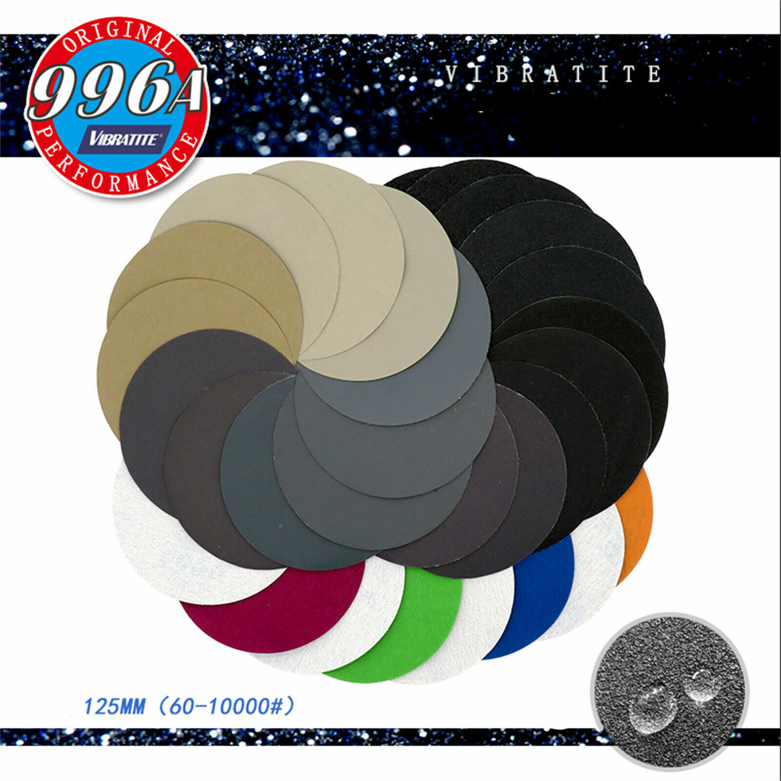 5 Inch 60-10000 Coarse Sand Dry/Wet Car Jade,Grinding Disc