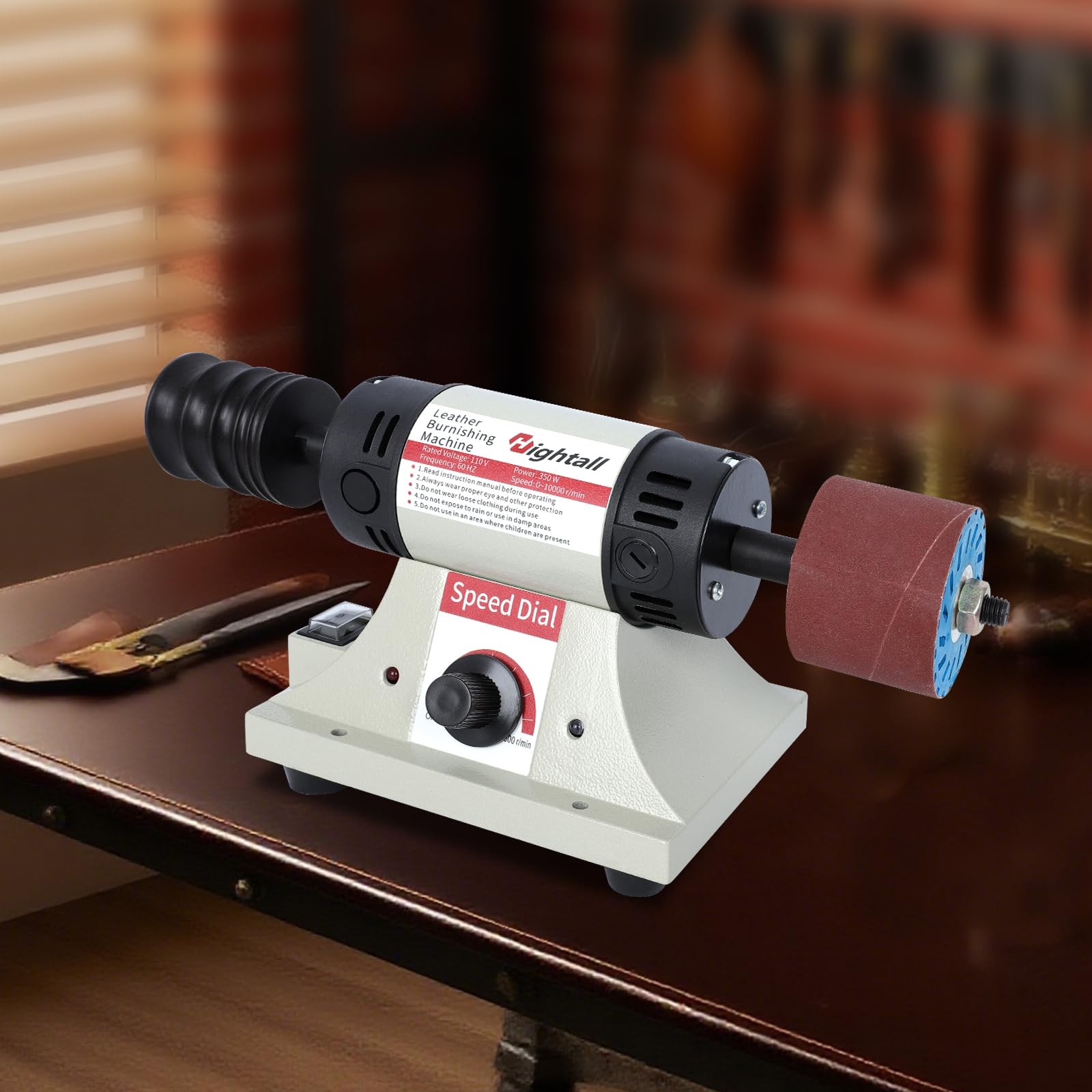 Leather Burnishing Machine, 1750-8500 RPM Variable Speed, 350W Electric Black