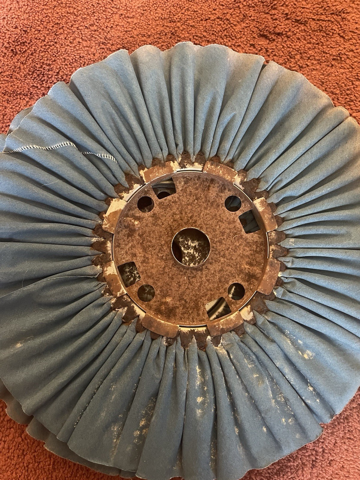 Cotton polishing wheels 14″x1/2″x1-1/4″ blue cotton 15 ply