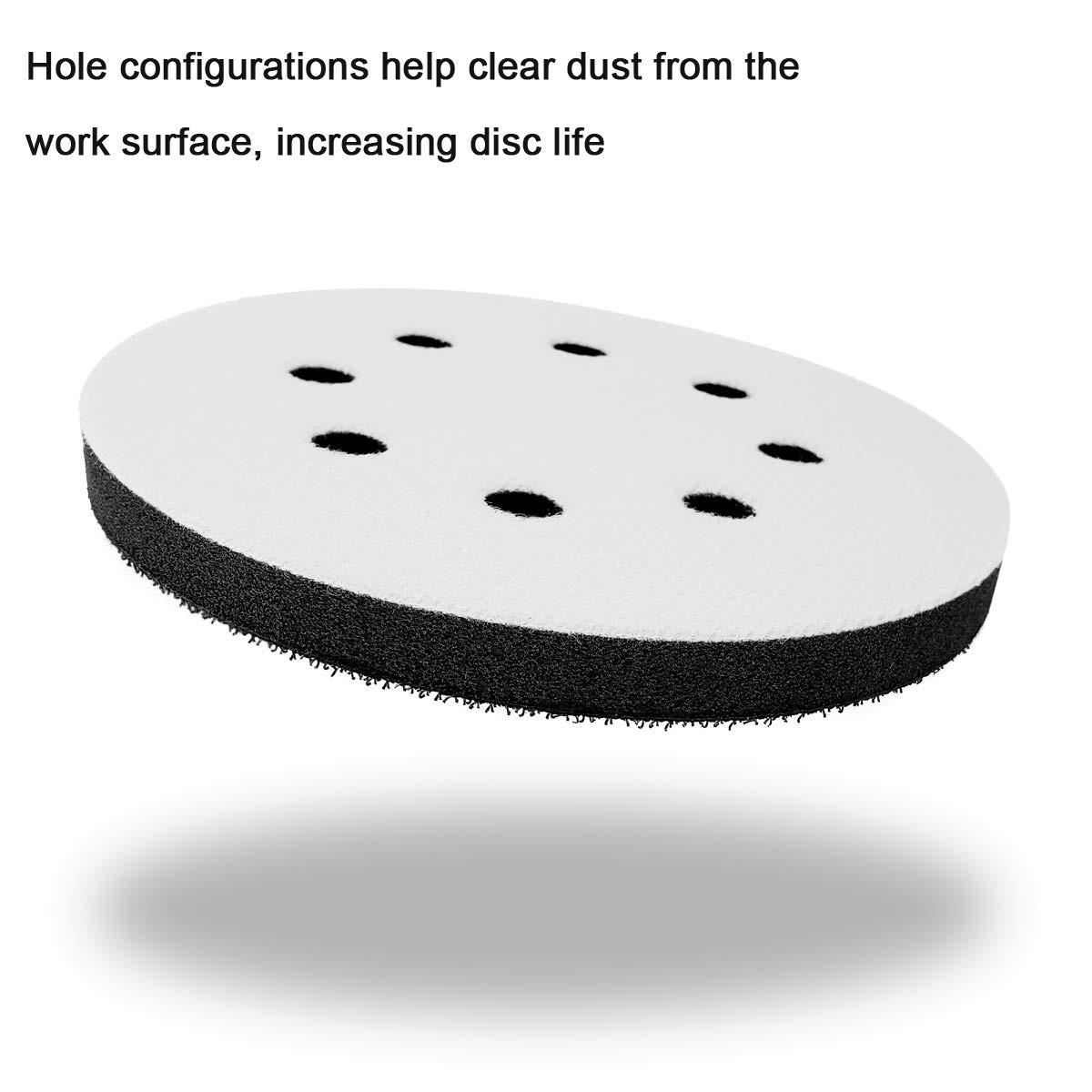 2 Pack 5 Inch 8 Holes Sponge Cushion Buffer Orbital Sander Foam Backing Pad