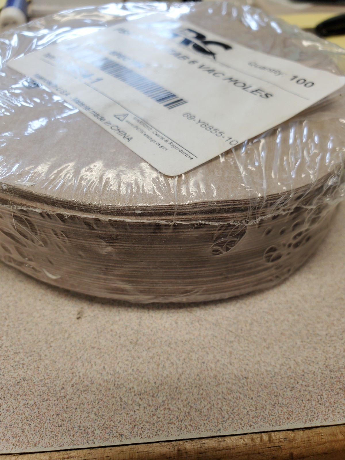ARC ABRASIVES PSA Disc: 6″ Aluminum Oxide 320 Grit, B Wt Paper 320 Paper Qty 100