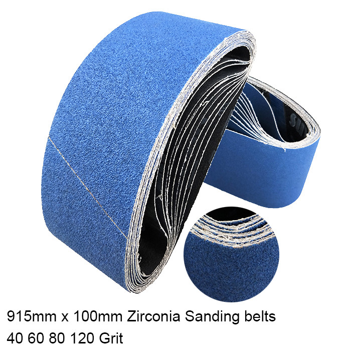 915mm x 100mm Zirconia Sanding belts Abrasive Linishing Metal 40 60 80 120 Grit
