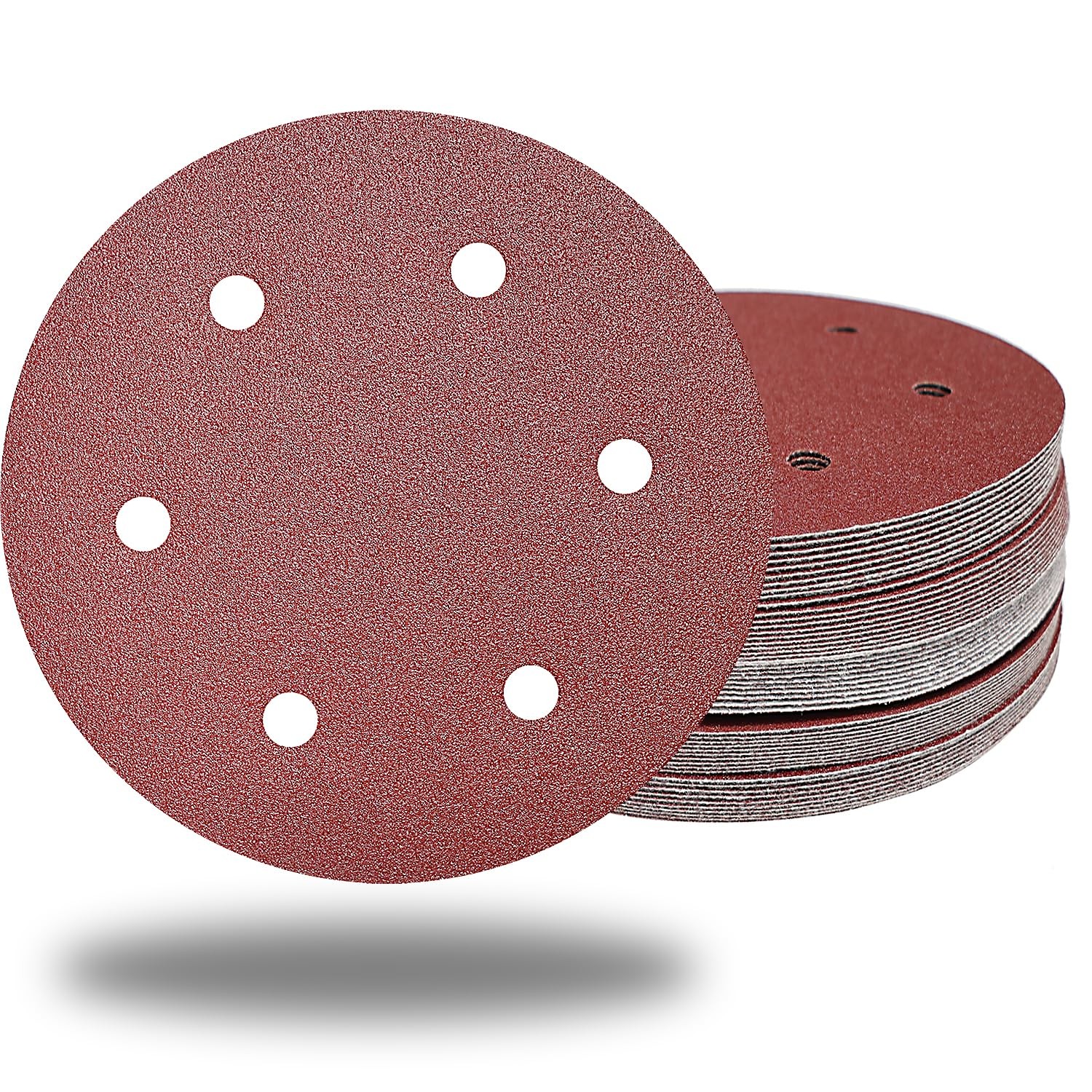 50 PCS 9 Inch 6 Hole 40 Grit Drywall Sanding Discs 9″ Hook & Loop Aluminum O…