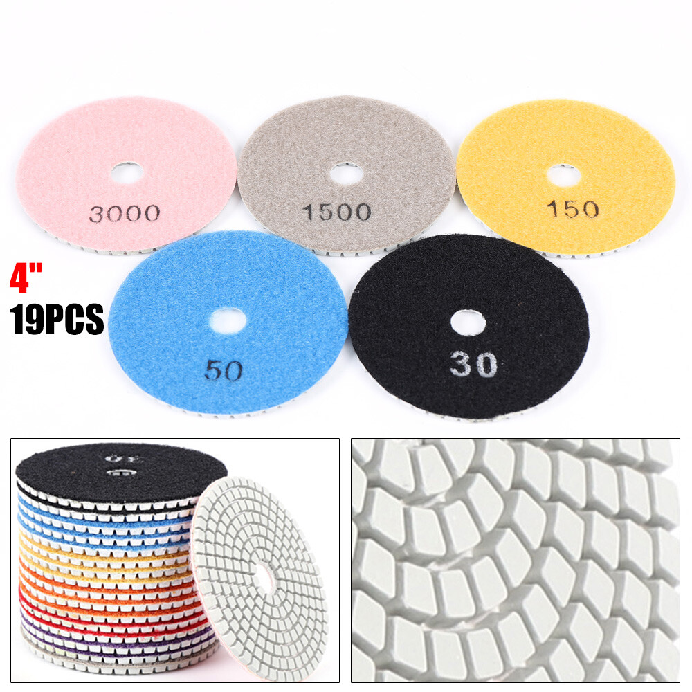 For Grinding & Sanding 19 pcs Polishing Pads 4 inch Diamond Polishing Pads Set