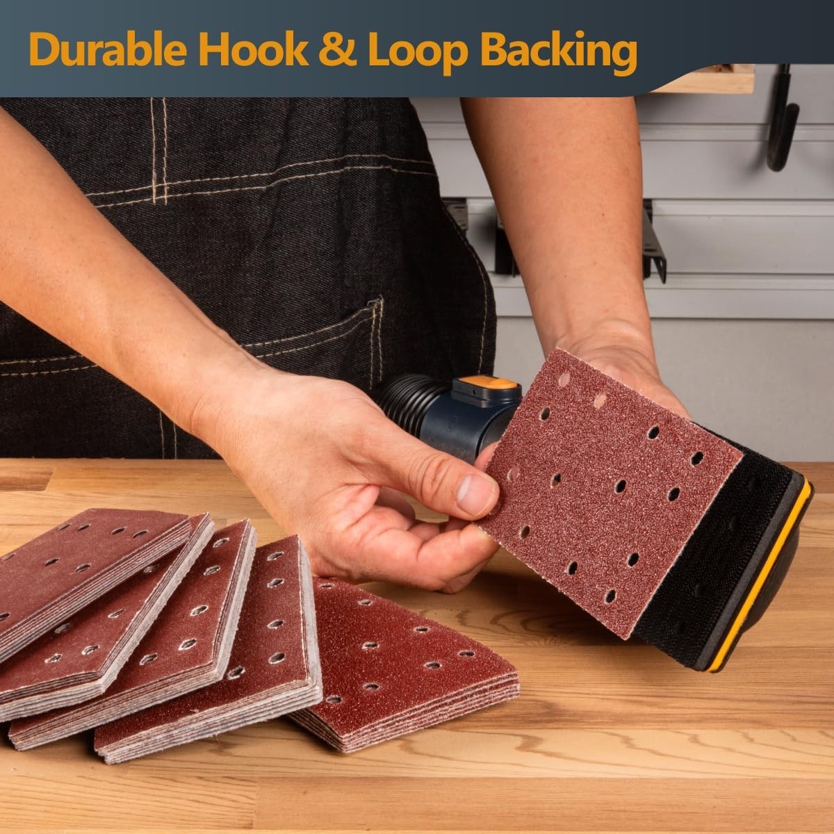 Vacuum Sanding Block Set with Dust Extraction, Hook & Loop Sandpaper – 40 to 240