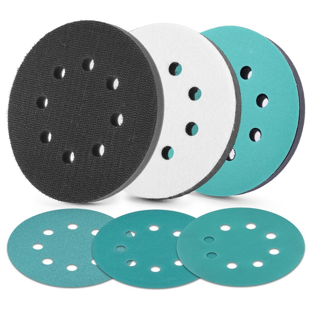 WORKPRO 5″ Orbital Sander Interface Pads Sanding Discs 80/120/240 Grit Sandpaper