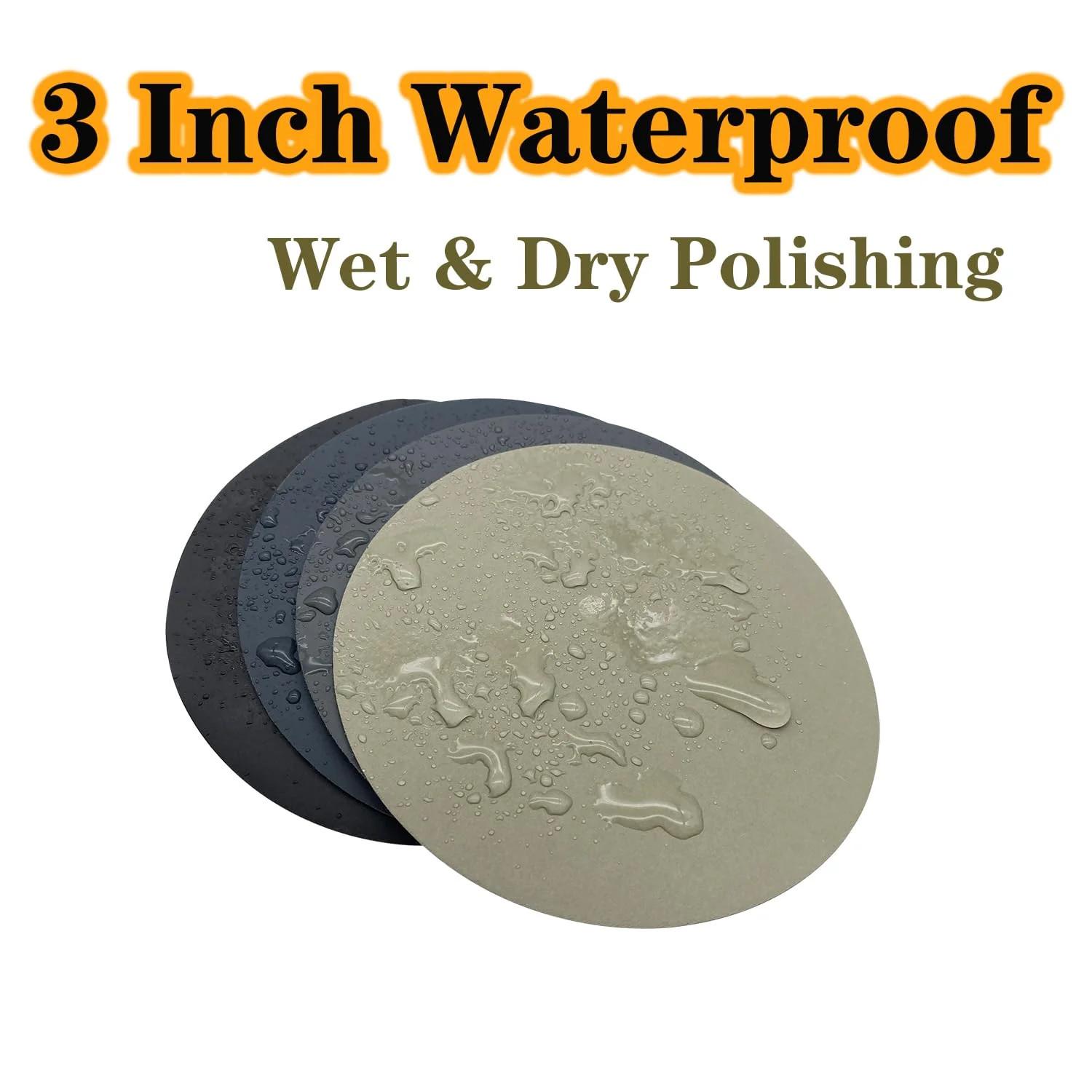 3 Inch Sanding Discs, 50pcs 400 Grit Premium Silicon Carbide Sandpaper, Wet Dry