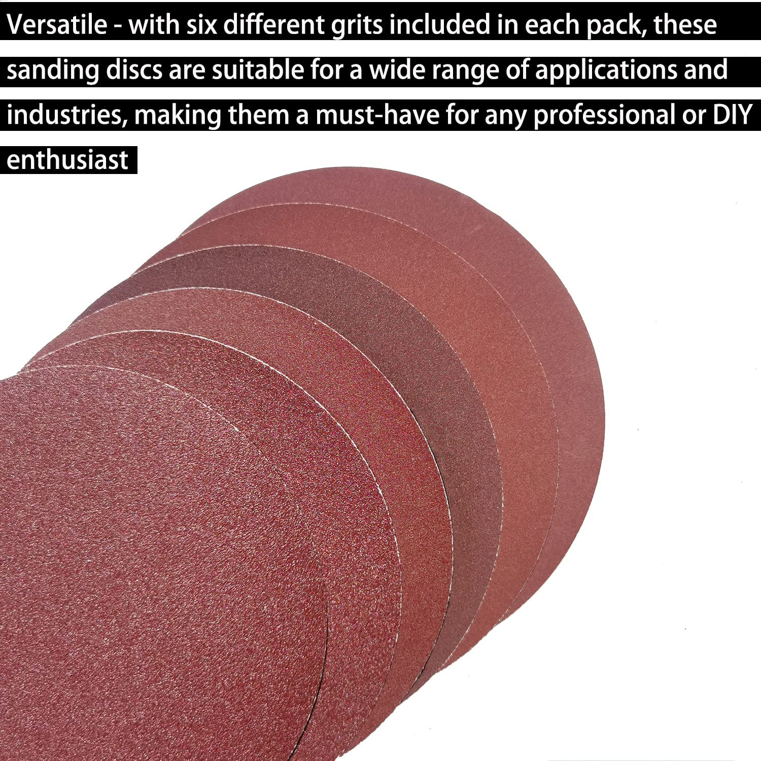 Premium 60 PCS 6″ PSA Sanding Discs – 10 Each of 80 100 120 180 240 400 Grit – 6