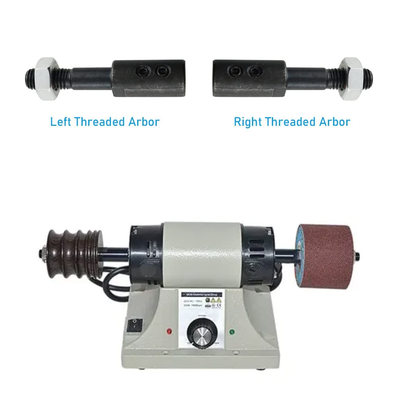 WHYHKJ 2Sets 8mm Motor Arbor Adapter Bench Grinder Extension Shaft Threaded Shaf