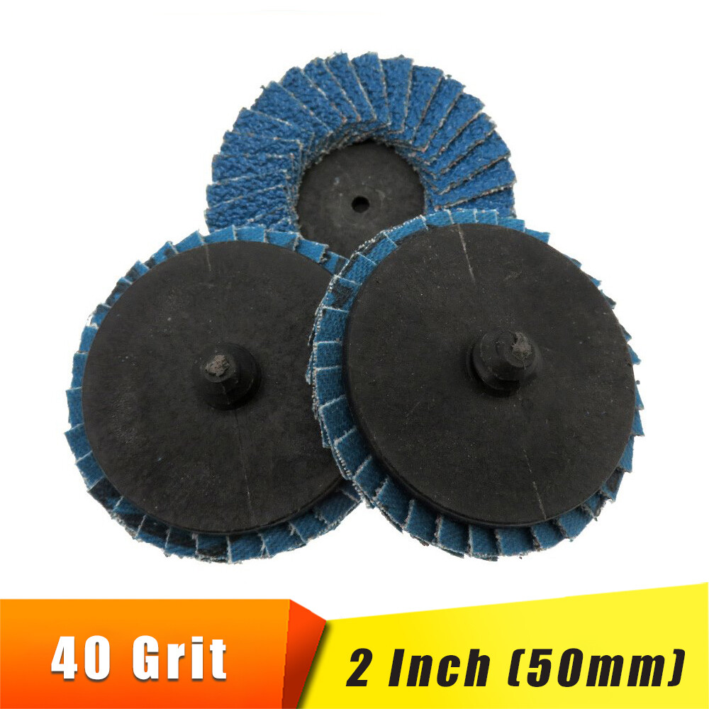 2 Inch 50mm Flap Disc Roll Lock Quick Change Sanding Discs Die Grinder 40 Grit