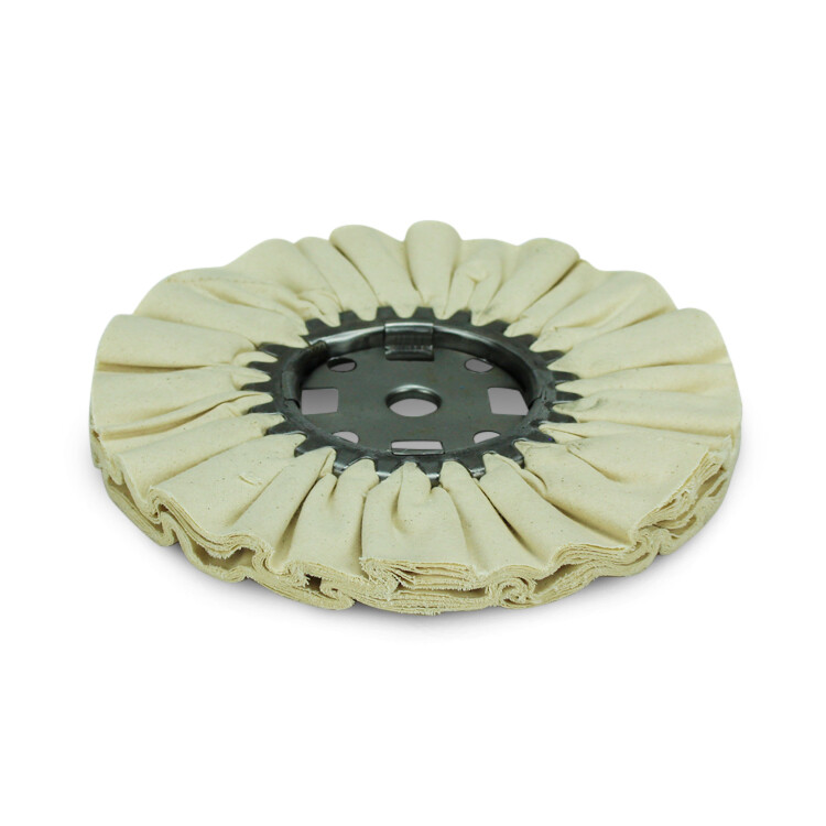 8″ White Untreated Cotton Airway Buffing Wheel 3″ Center Plate x 5/8″ Arbor Hole