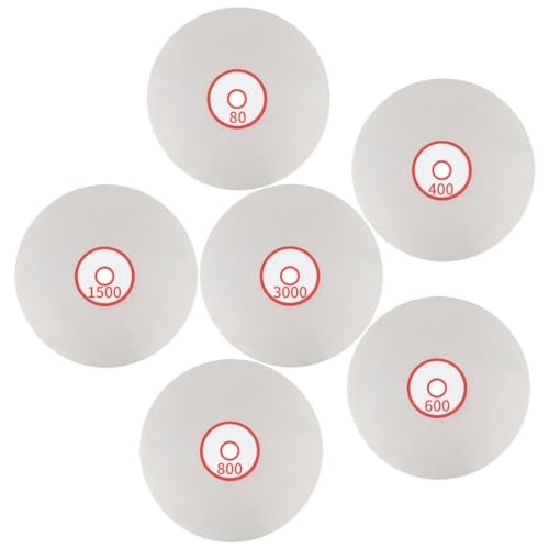 6 PCS Diamond Polishing Disc Set, 6 Inch Diamond Flat Lap Discs,