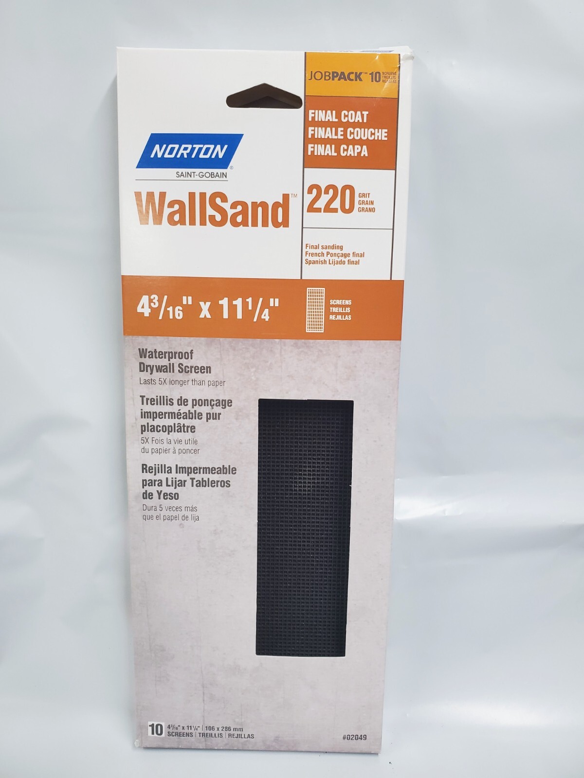 Norton 220 Grit Drywall Sanding Screens, Lot of 10 sheets