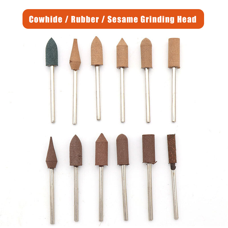 2.35mm Shank Cowhide / Rubber / Sesame Grinding Heads Jade Polishing Buffing