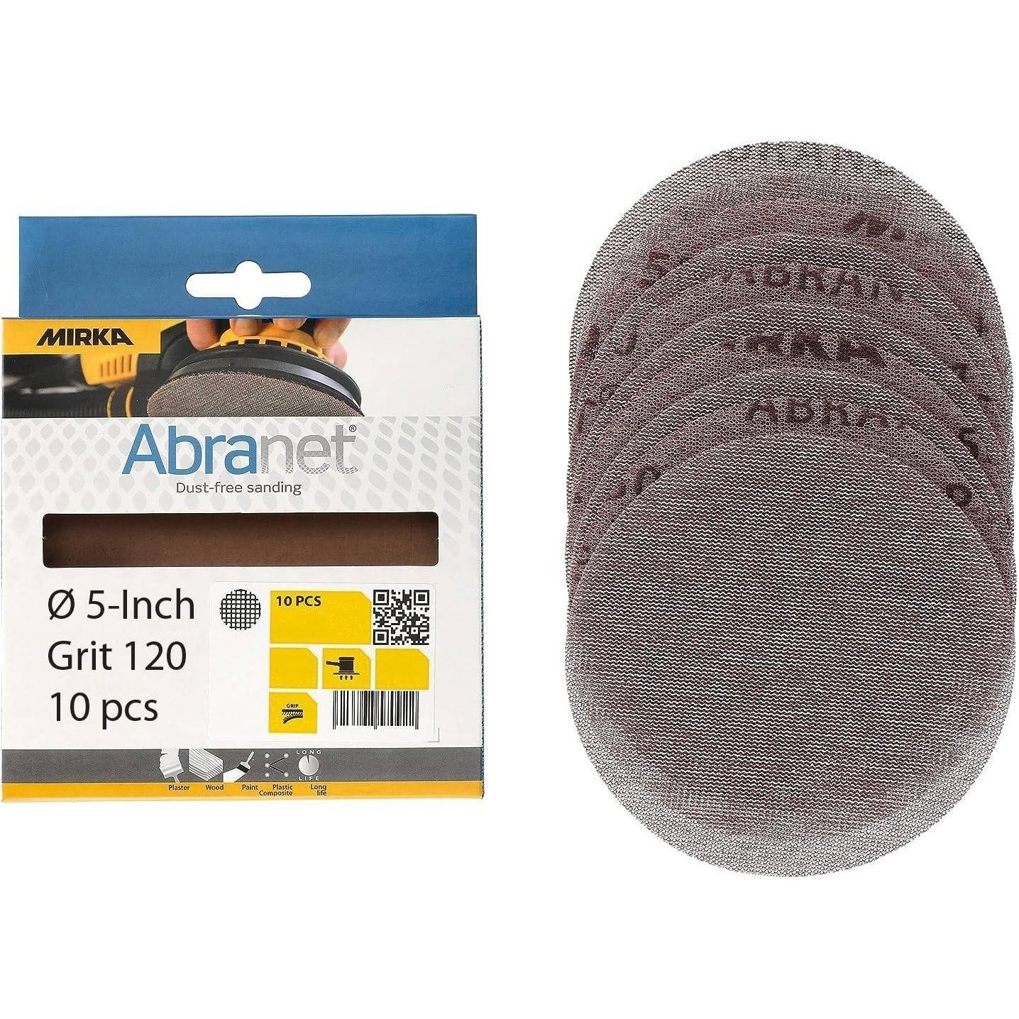 Pack of 10 Mirka 9A-232-120RP 5-Inch P120 Grit Abranet Discs