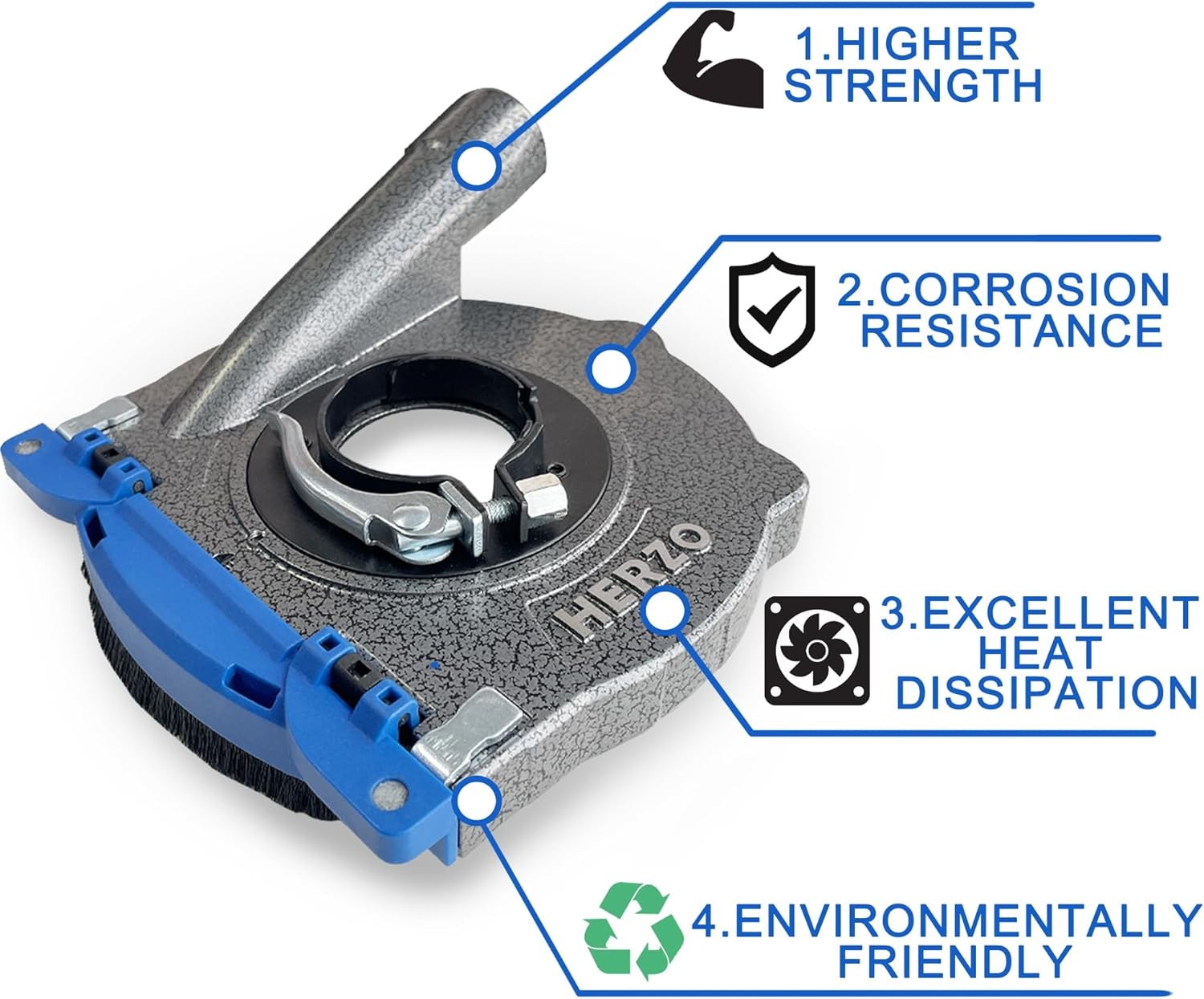 Aluminum Dust Shroud for Angle Grinder 4.5 Inch and 5 Inch, Includes 5Inch Diamo