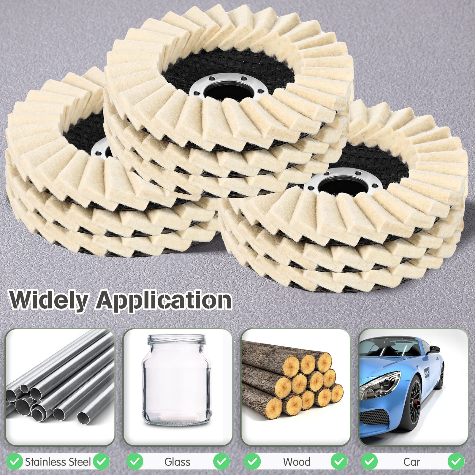12 Pcs Angle Grinder Buffing Wheel Stainless Steel Polishing Kit Include 9 Pc…