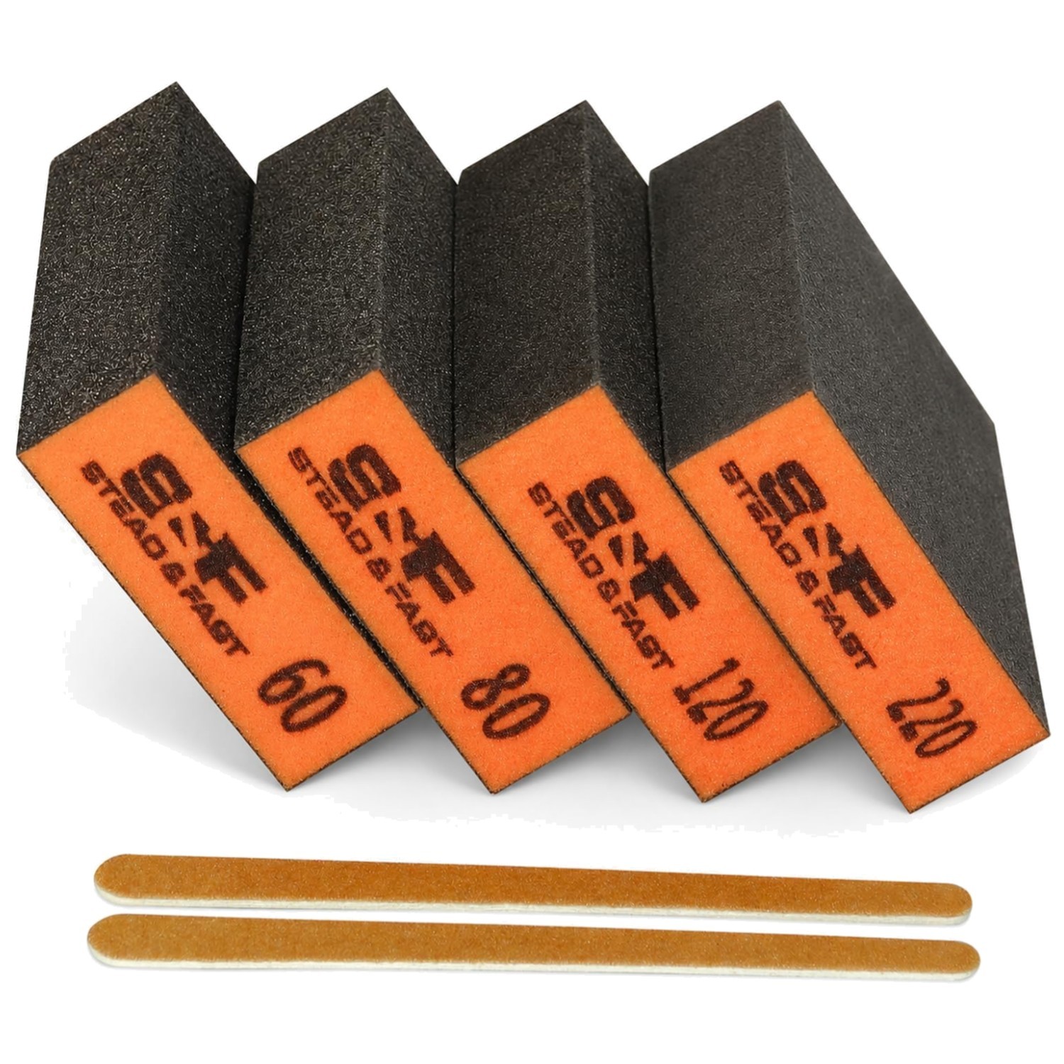 Sanding Sponge 60 80 120 220 Grit 4 Pcs with 2 Emery Board | Superior Elastic