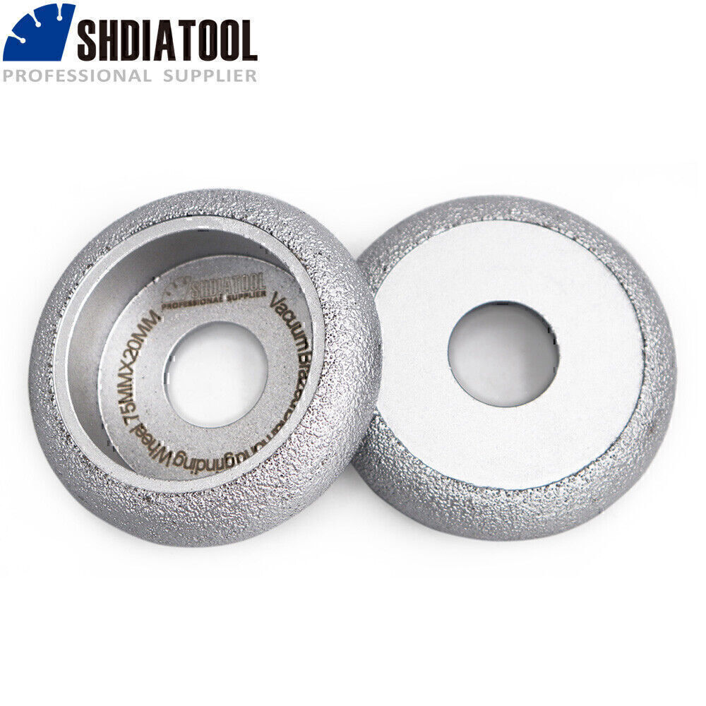 Dia 3 inch / 75mm Vacuum Brazed Diamond Convex Wheel Grinding Disc Dry or Wet .