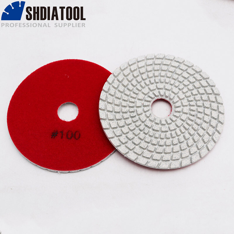 6pcs 100mm 4″ Diamond Wet Flexible Polishing Pads Sanding Disc Granite Stone