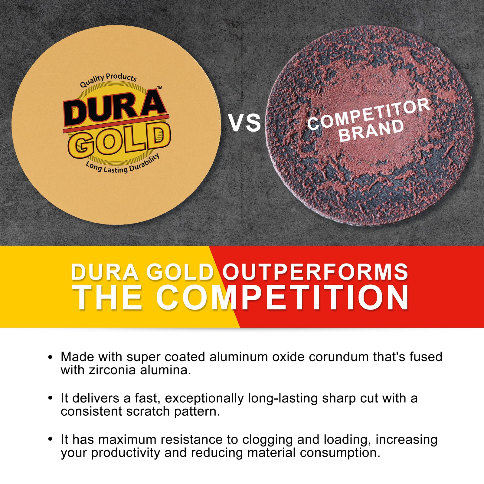 Dura-Gold 240 Grit – 6″ PSA Stickyback DA Sandpaper Sanding Discs Box 50