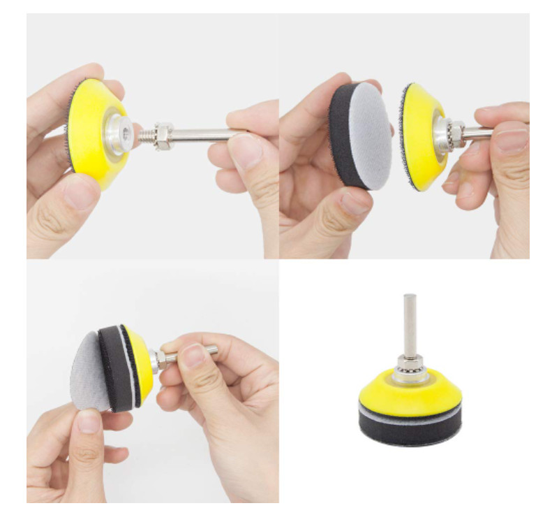 2″ Buffing Plate with 1/4 Drill Attachment, Sanding Disc & Soft Foam pad, 48pcs