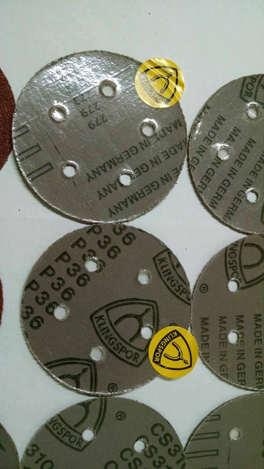 GRIT /SANDING DISK/ 5 IN./ 5 Holes/ 36 Grit/ Lot of 10