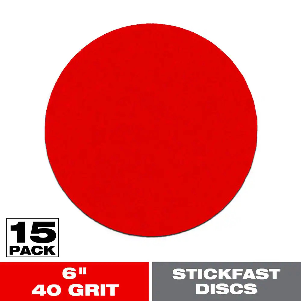 6 In. 40-Grit ROS Stickfast Sanding Discs