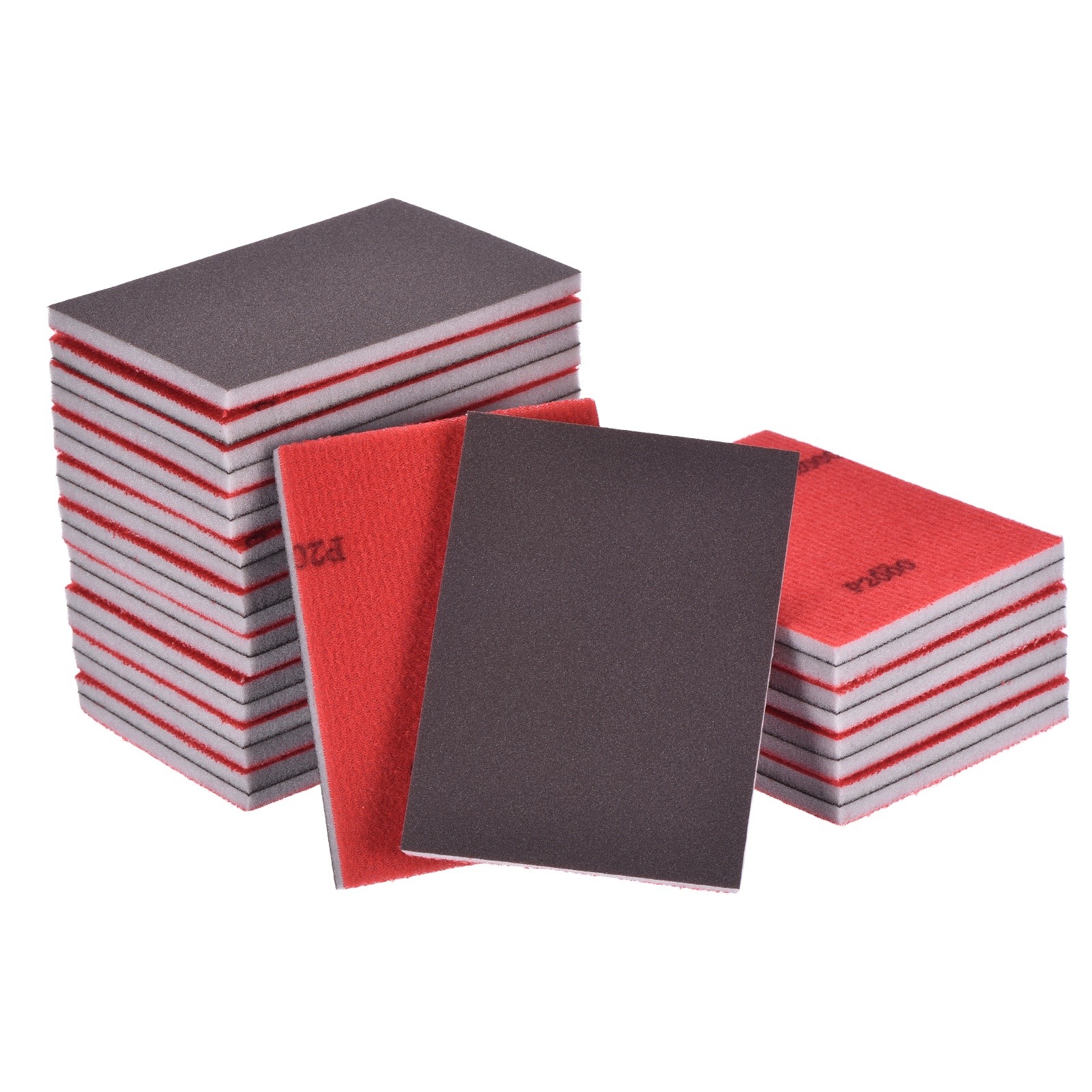28 Pcs 2000 Grit 4 x 2.8 Inch Hook & Loop Foam Sanding Blocks, Black
